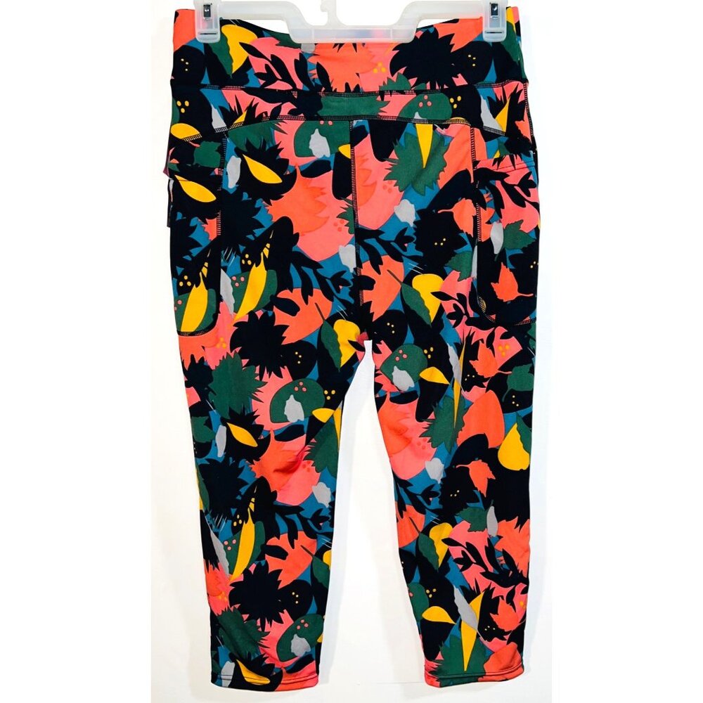 Colorful Pop Fit 2XL High-Waisted Capris With Pockets - Picture 2 of 3